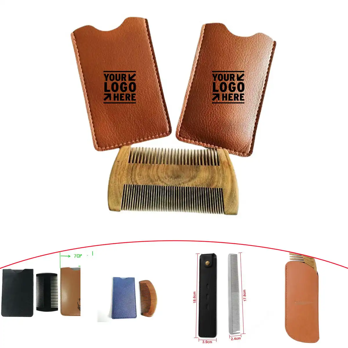 Compact PU Leather Comb Pouch