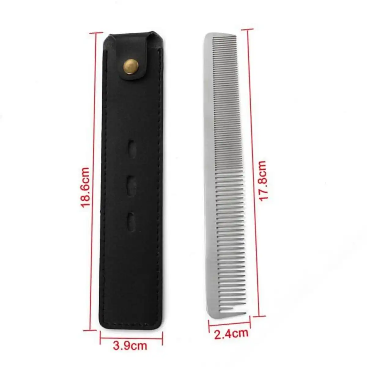 Compact PU Leather Comb Pouch product close-up
