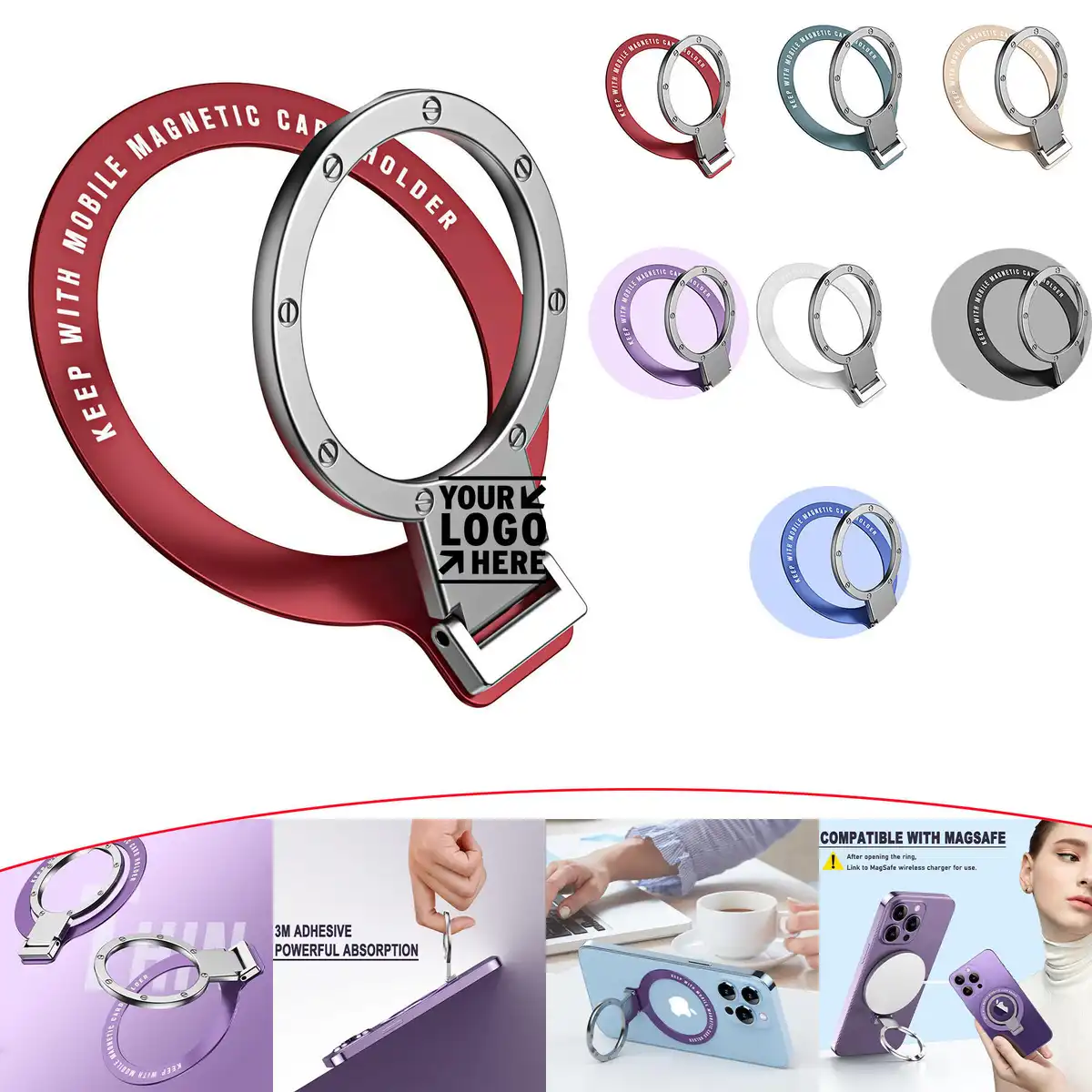 Slim Zinc Alloy Phone Grip