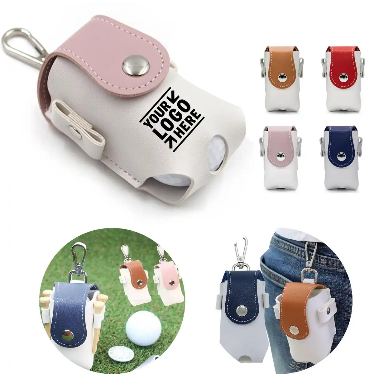Leather Golf Ball Pouch