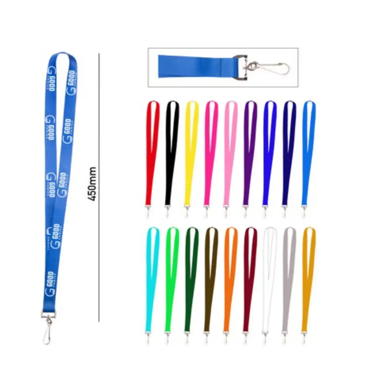 Vibrant Printed Lanyard with Metal Hook product detail view