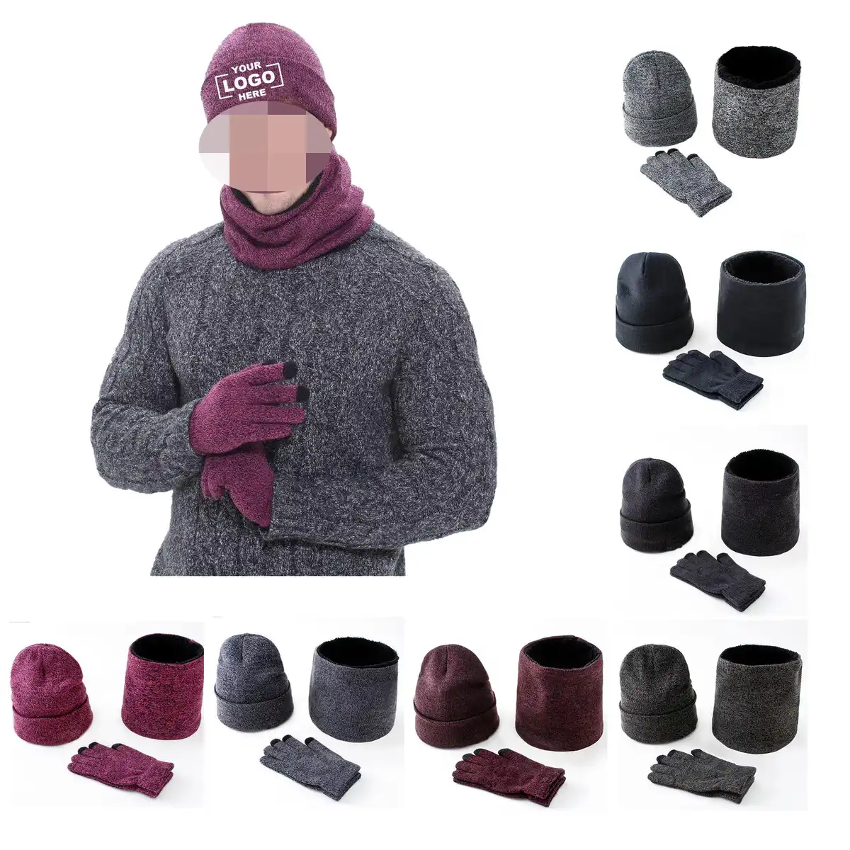 Cozy Winter Beanie Scarf Gloves