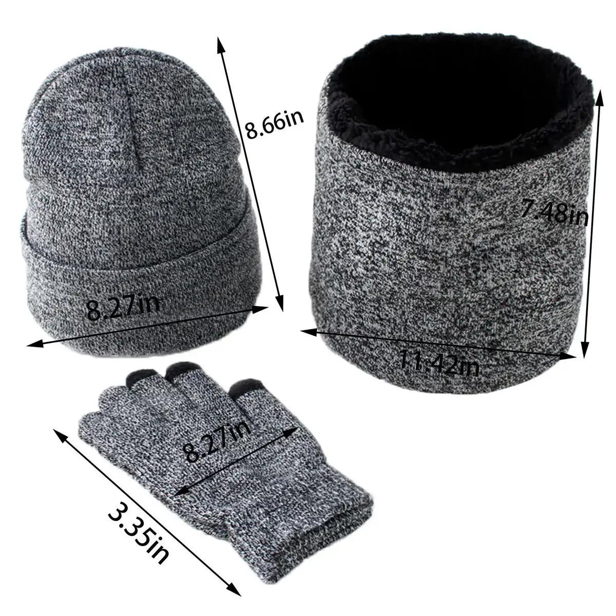 Cozy Winter Beanie Scarf Gloves product detail view