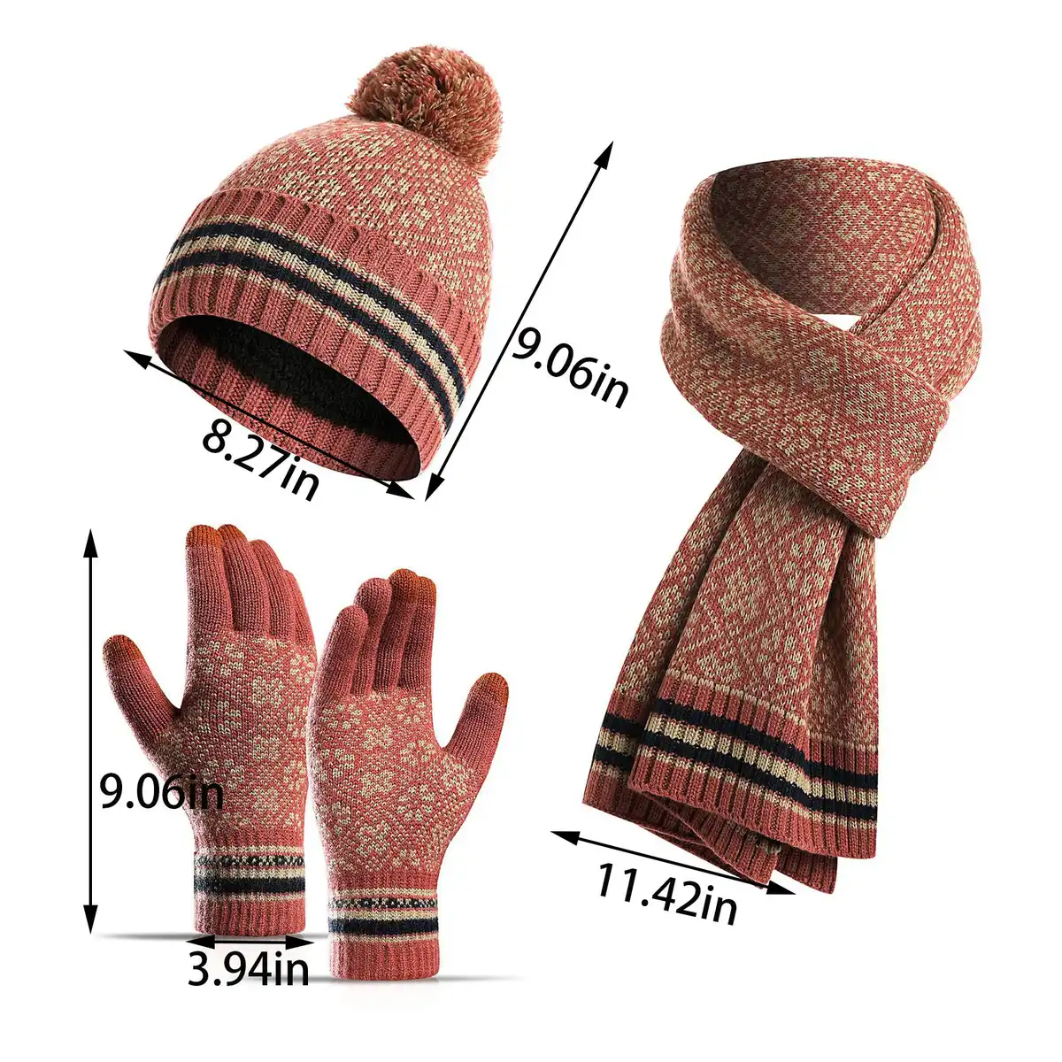 Winter Knit Accessories Trio product detail view