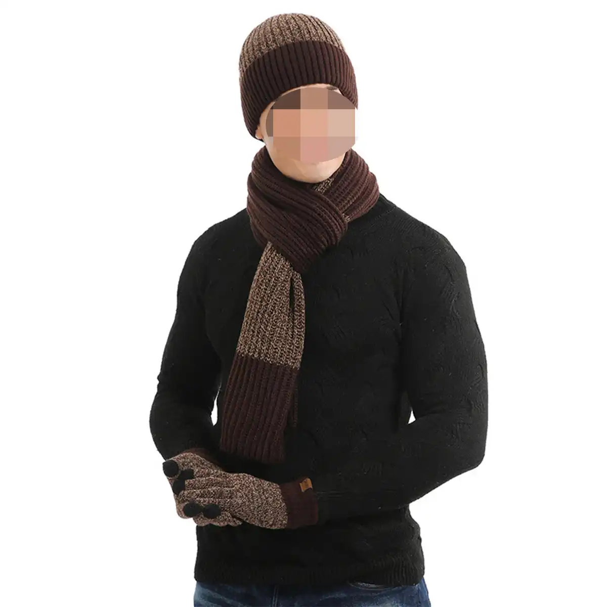 Cozy Winter Knit Accessories Trio product close-up