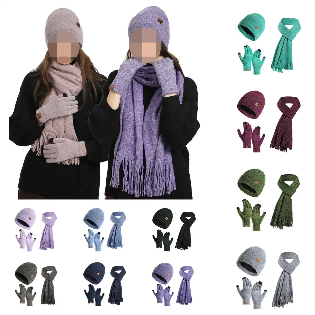 Cozy Knit Winter Accessories Trio