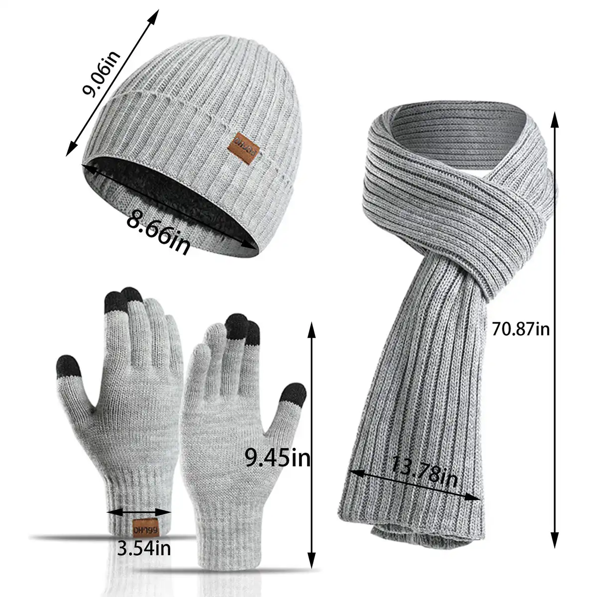 Fleece Lined Knit Winter Set product detail view