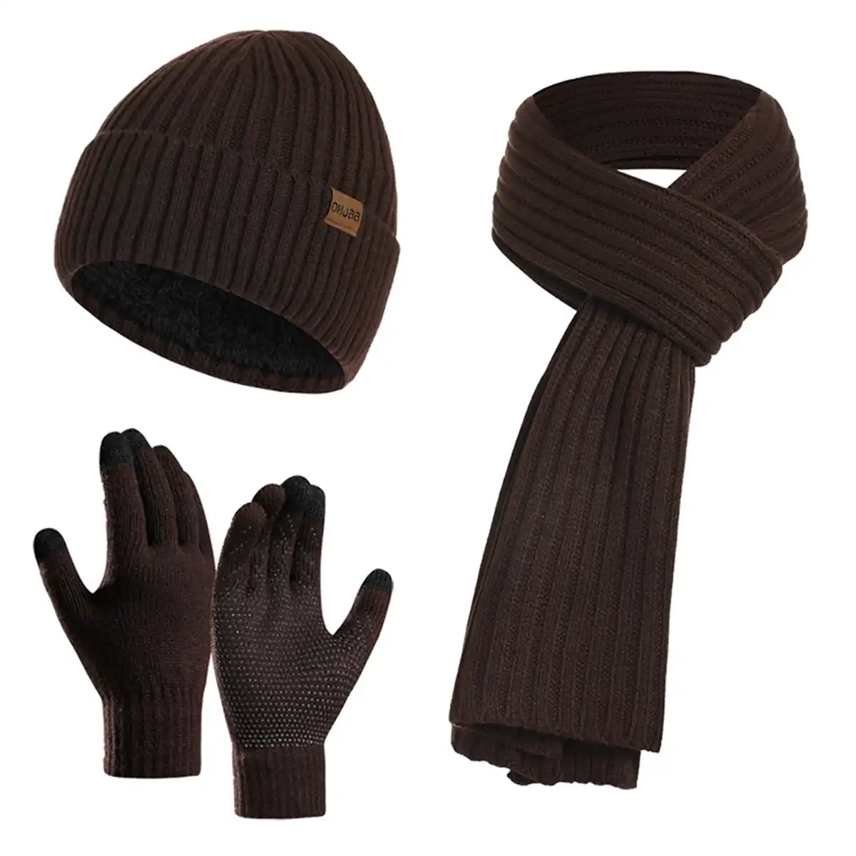 Fleece Lined Knit Winter Set product close-up
