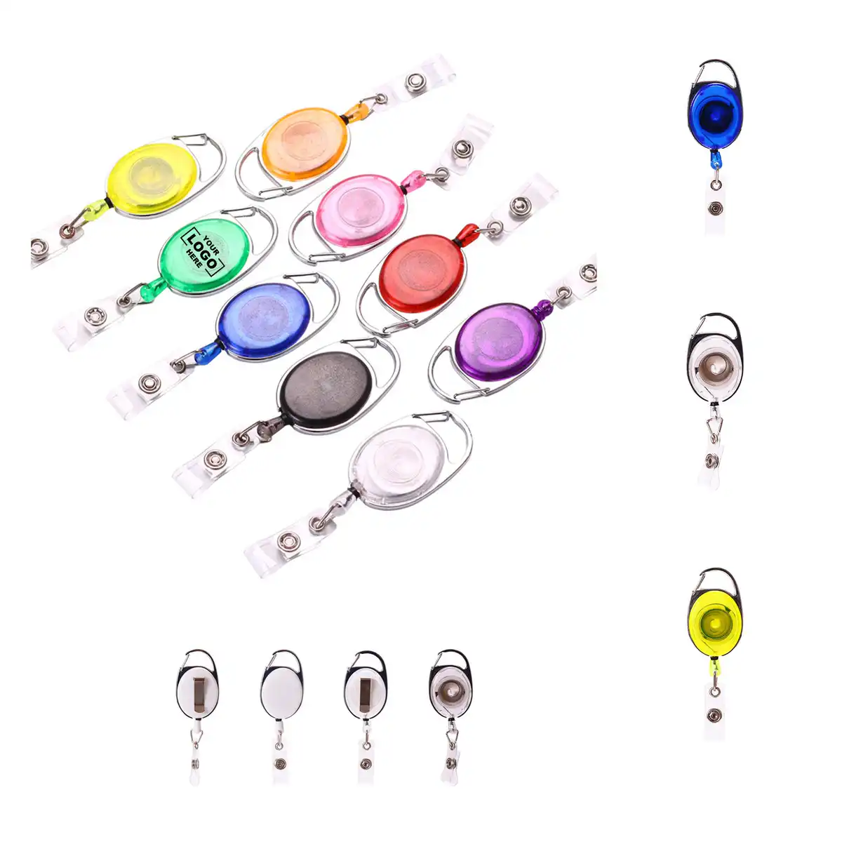 Retractable ID Badge Carabiner Clip