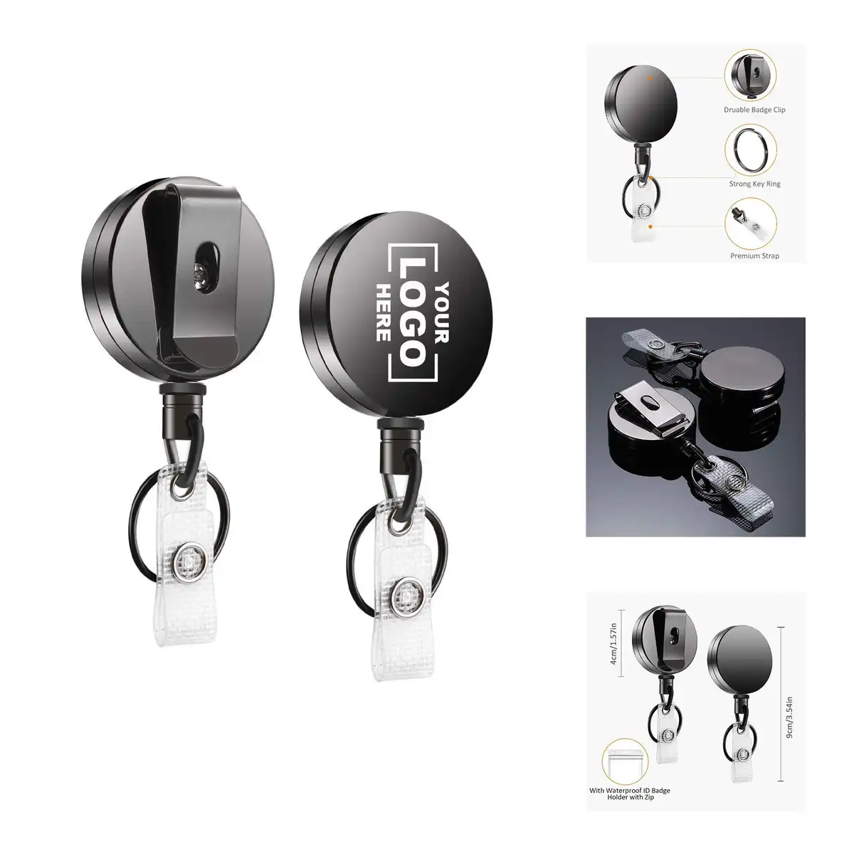 Stainless Steel Retractable Badge Reel Clip