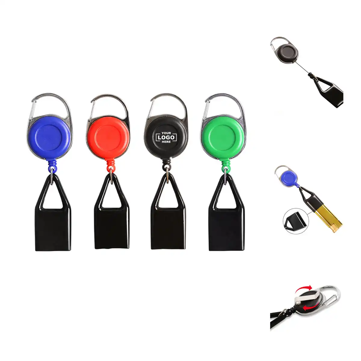 Retractable Badge Reel Carabiner Clip