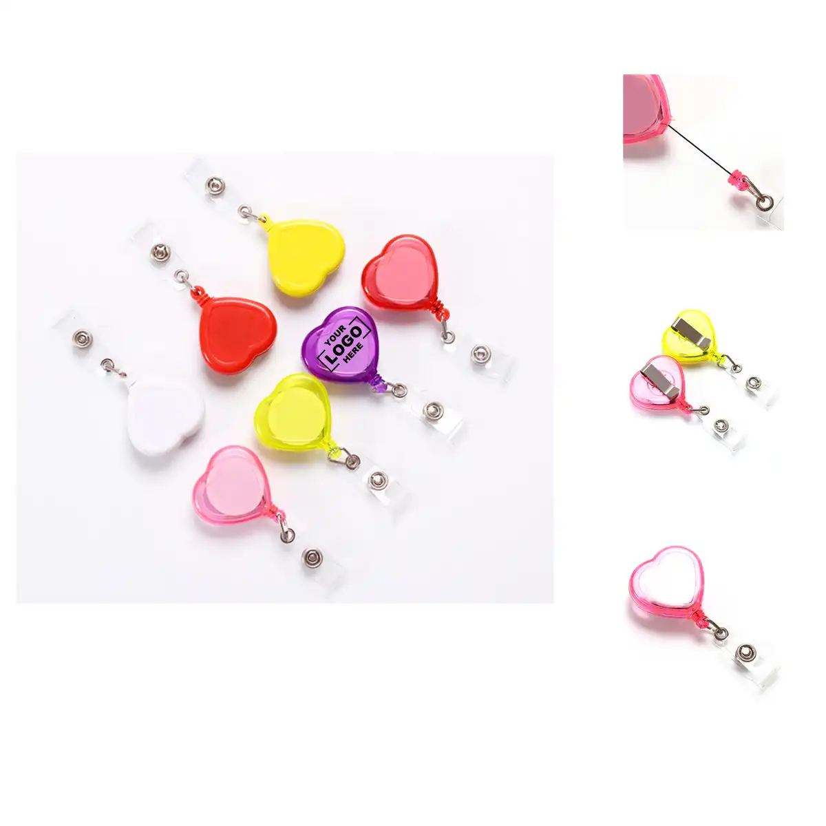 Heart Retractable Badge Holder