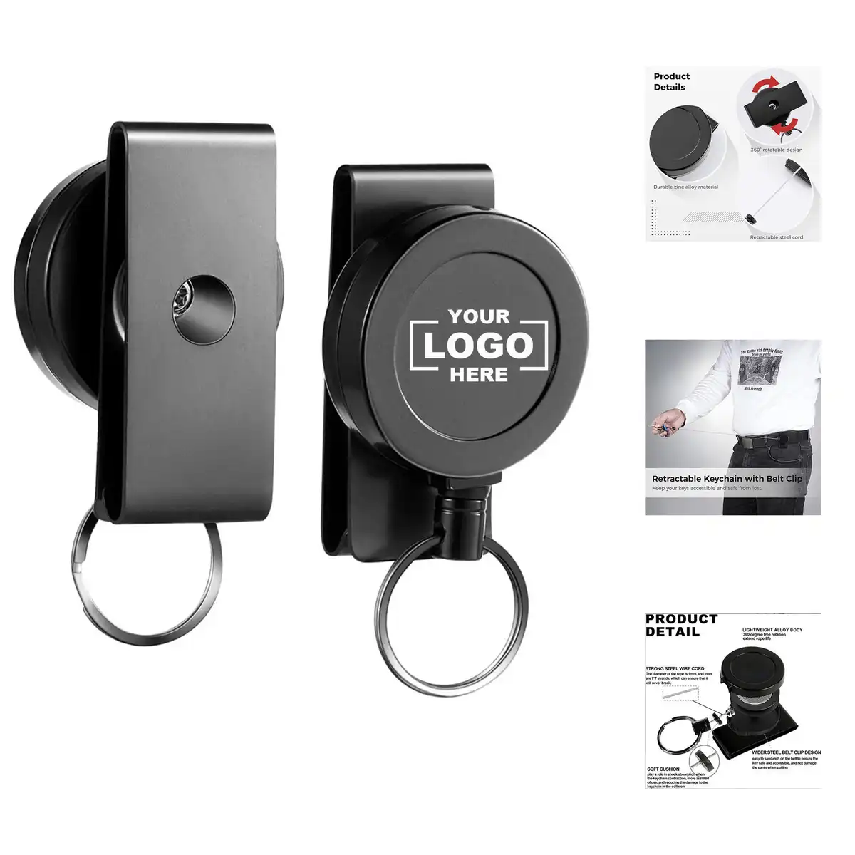 Retractable Badge Reel with Key Ring