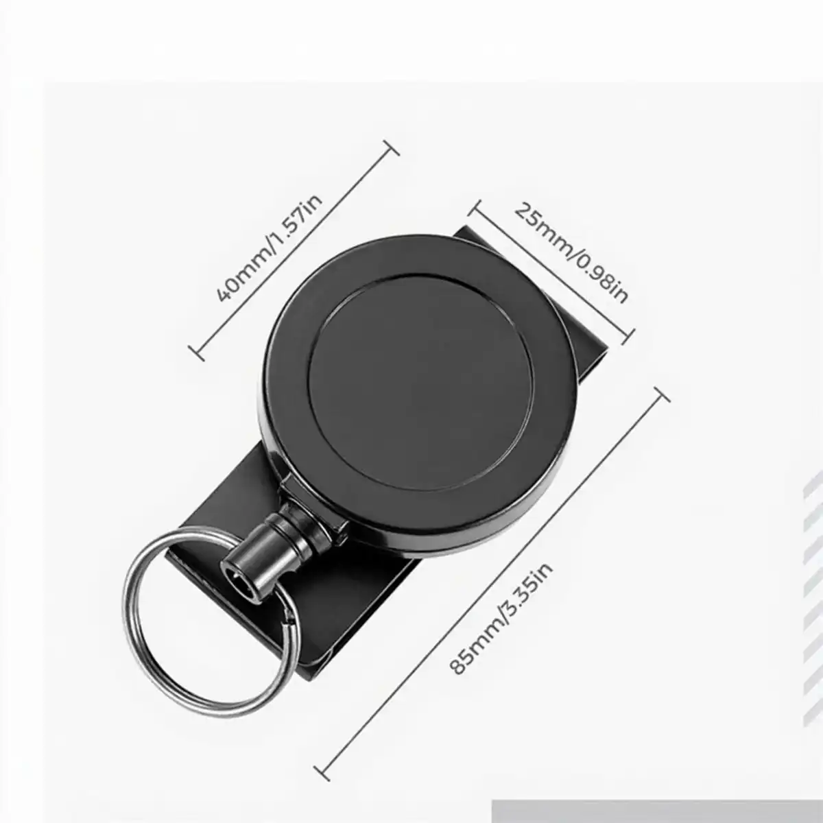 Retractable Badge Reel with Key Ring product detail view