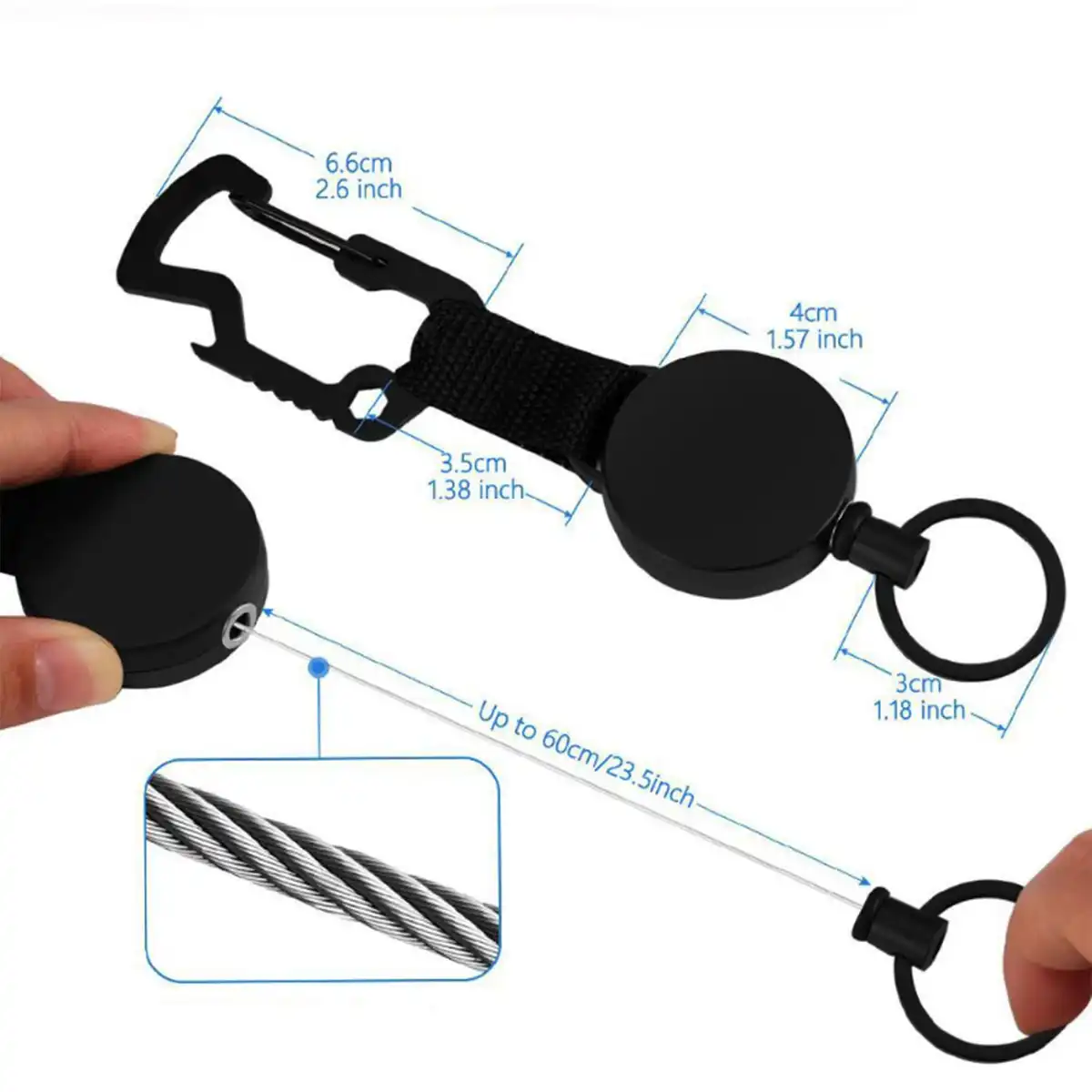 Stainless Steel Retractable Badge Reel Clip 681 product detail view
