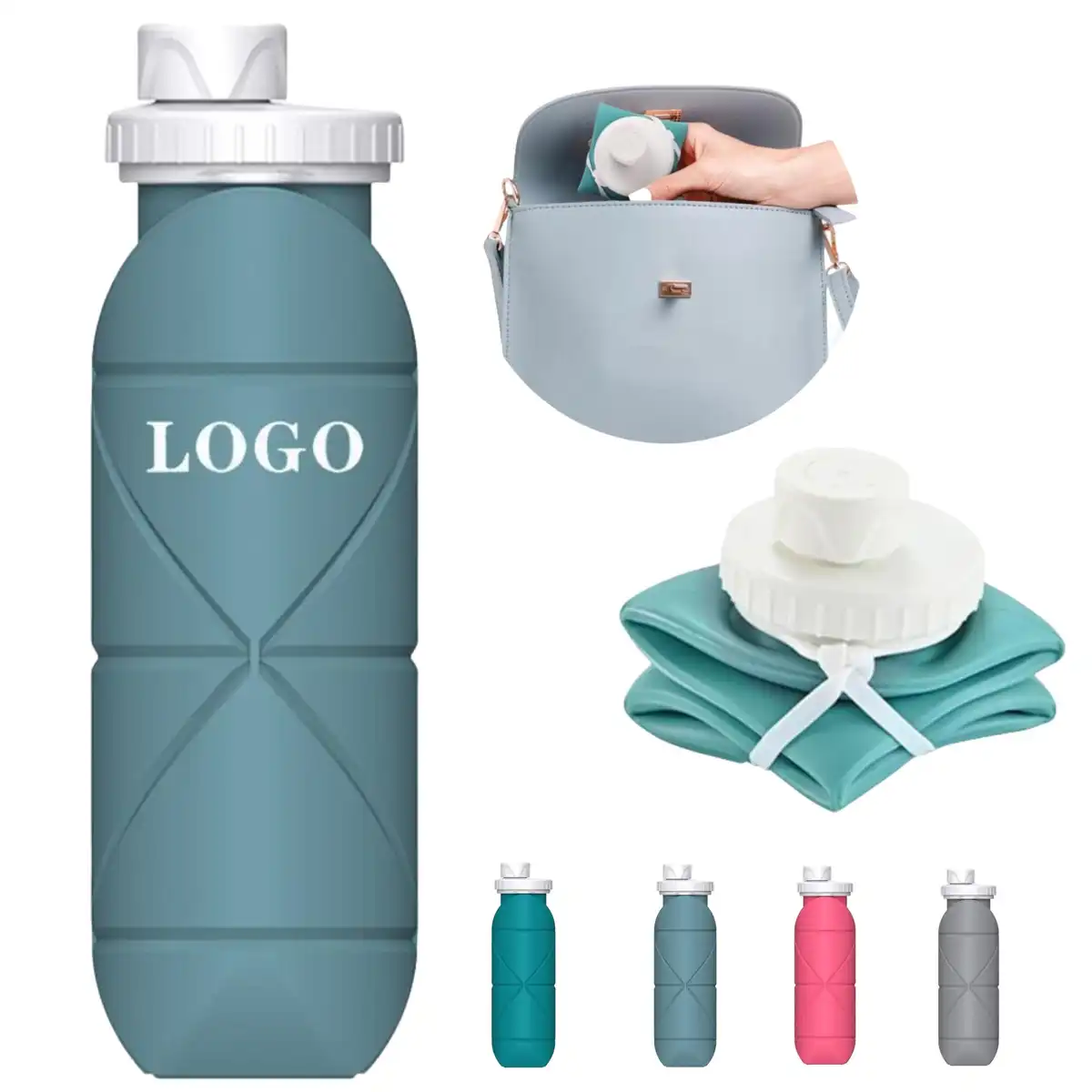 Folding Silicone Travel Mug 21oz