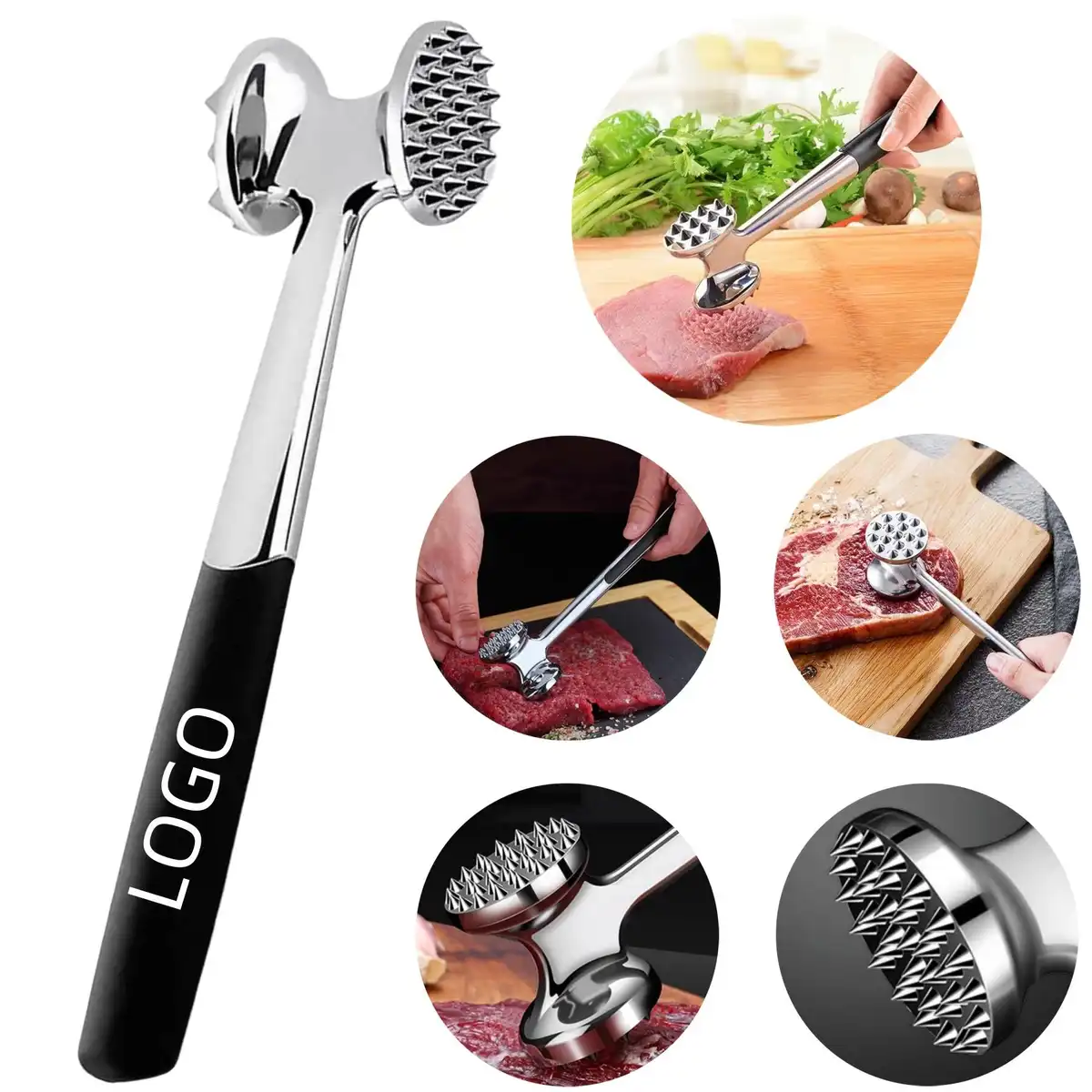 Stainless Steel Double Sided Meat Tenderizer