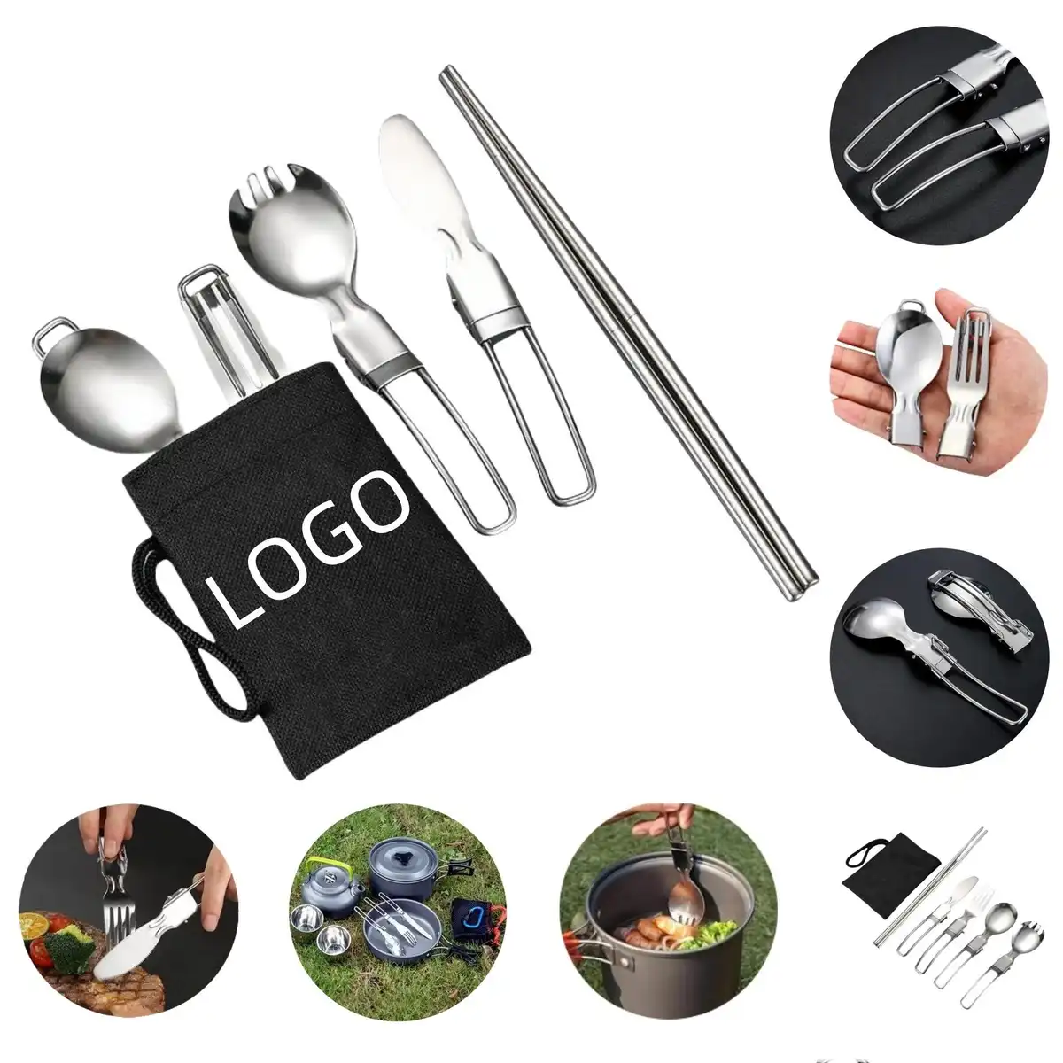 Portable Stainless Steel Foldable Cutlery Set