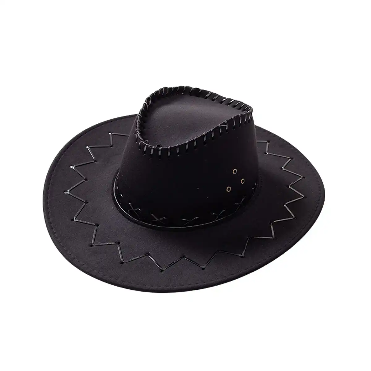 Suede Western Cowboy Hat custom logo imprint view