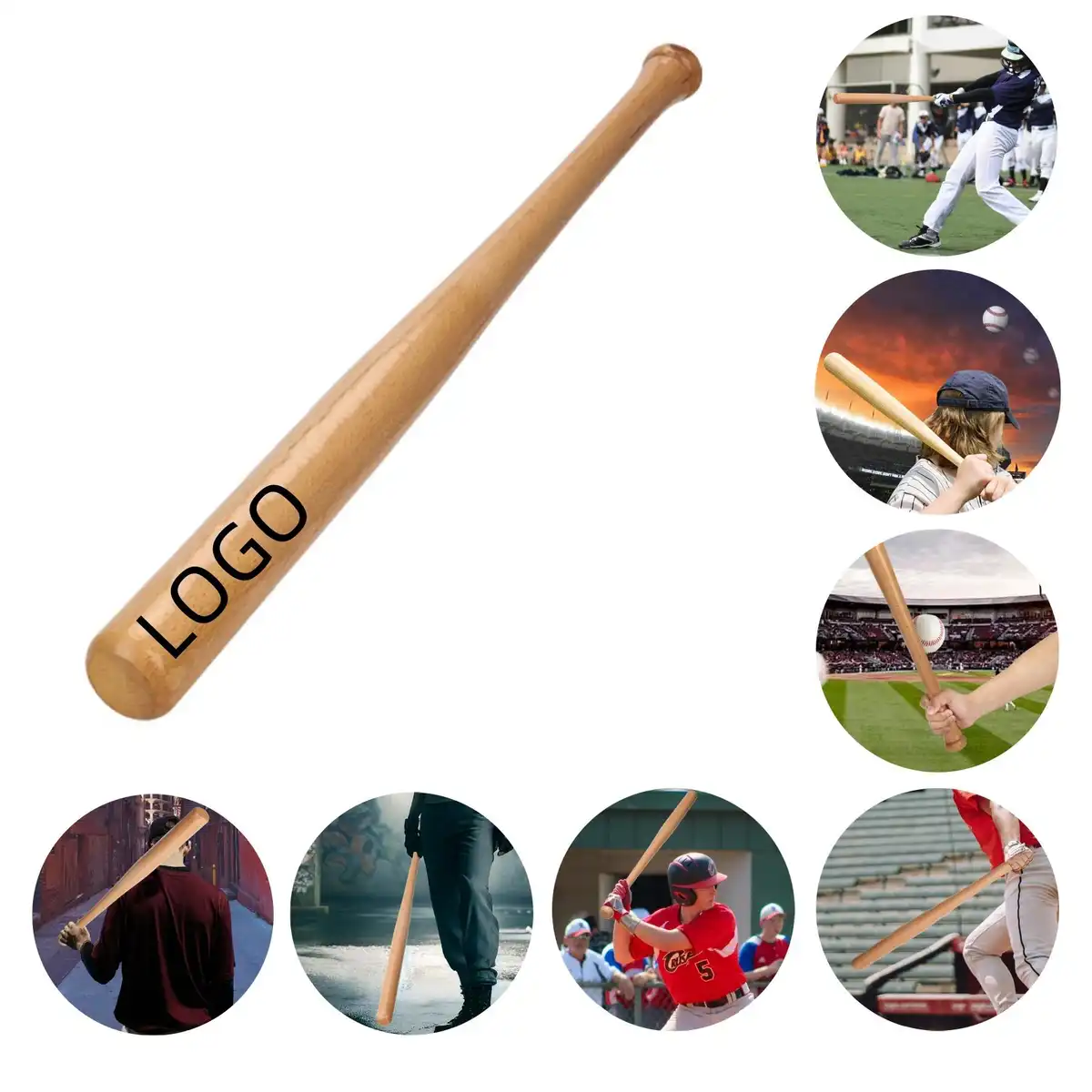 Solid Wood Baseball Bat for Training
