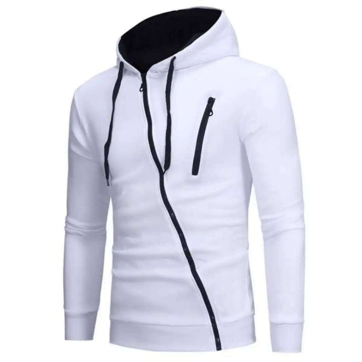 Diagonal Zipper Hoodie additional product view