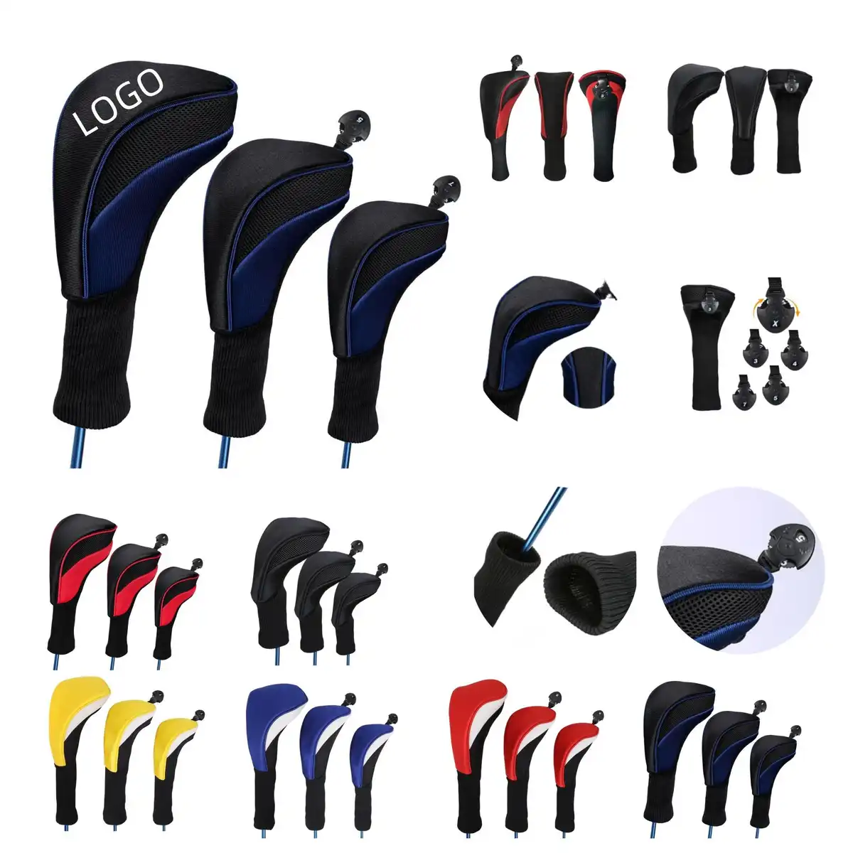 Protective Golf Club Headcovers Set