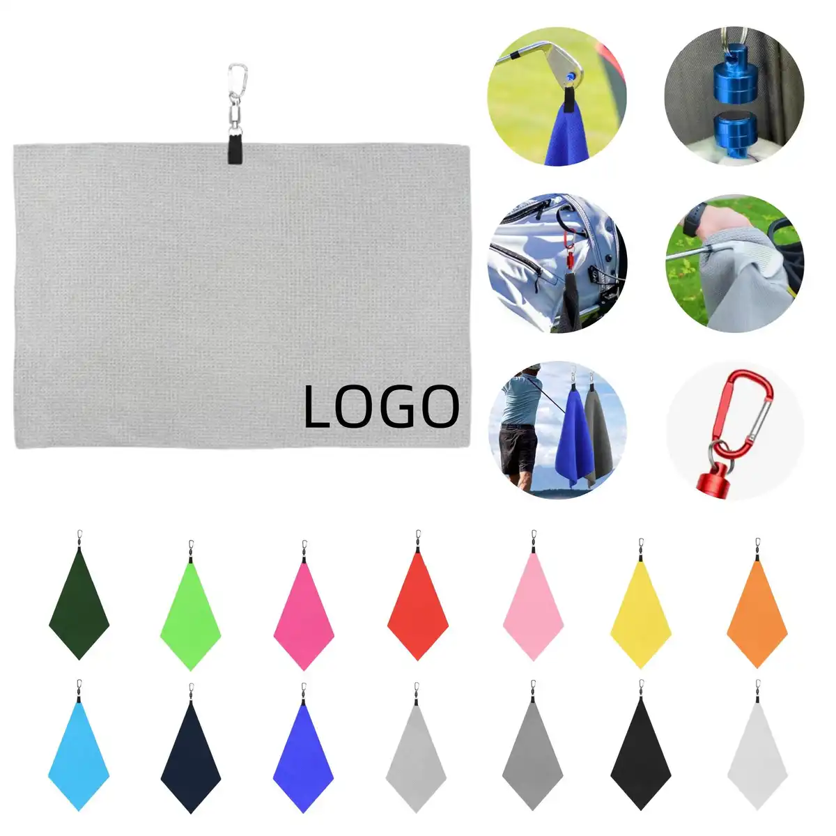 Magnetic Golf Towel with Microfiber