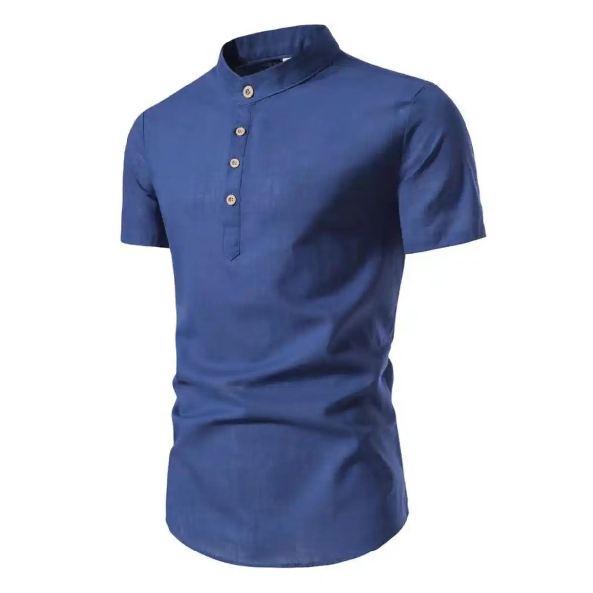 Men's Breathable Linen Blend Short Sleeve Shirt product detail view