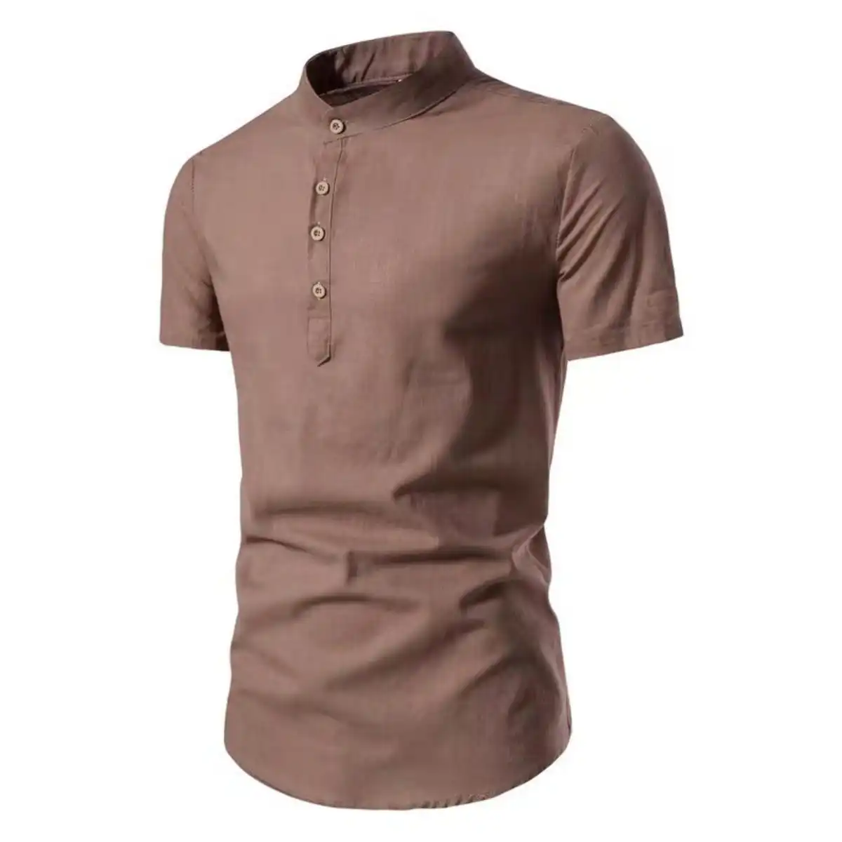 Men's Breathable Linen Blend Short Sleeve Shirt product close-up