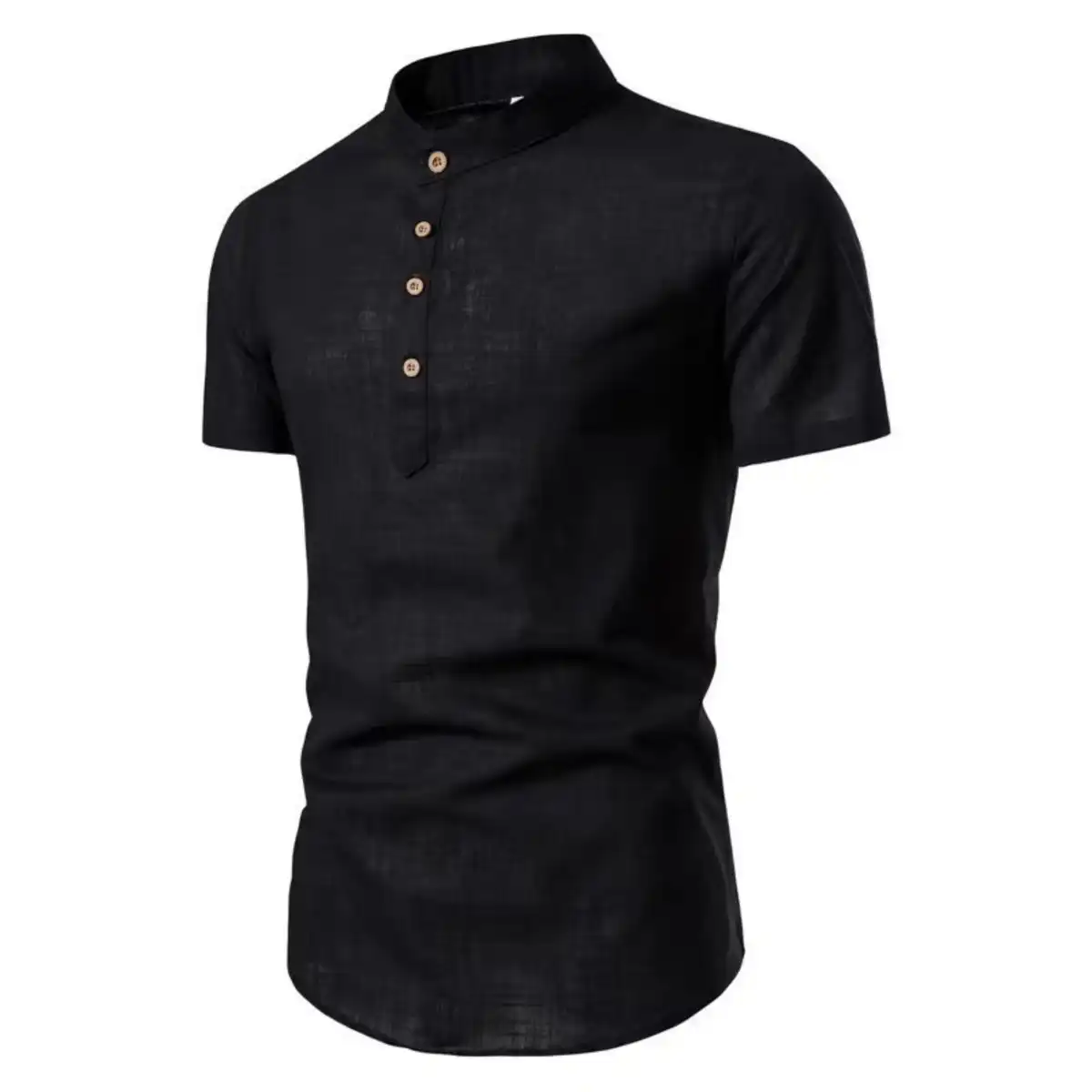 Men's Breathable Linen Blend Short Sleeve Shirt additional product view