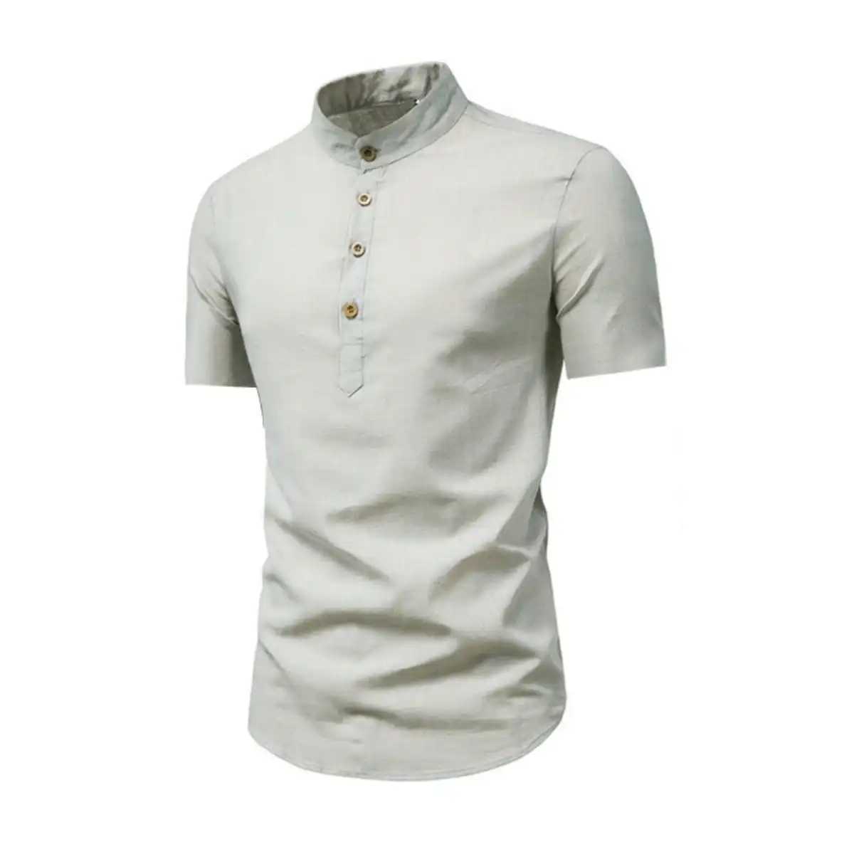 Men's Breathable Linen Blend Short Sleeve Shirt product with accessories