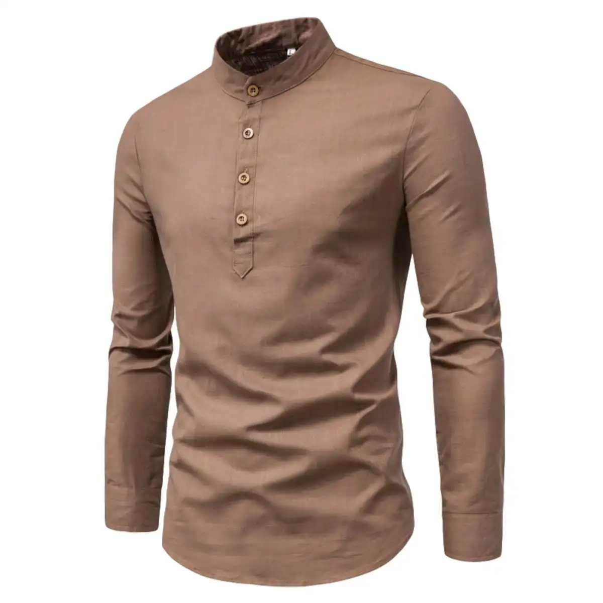 Men's Breathable Cotton Linen Shirt product close-up