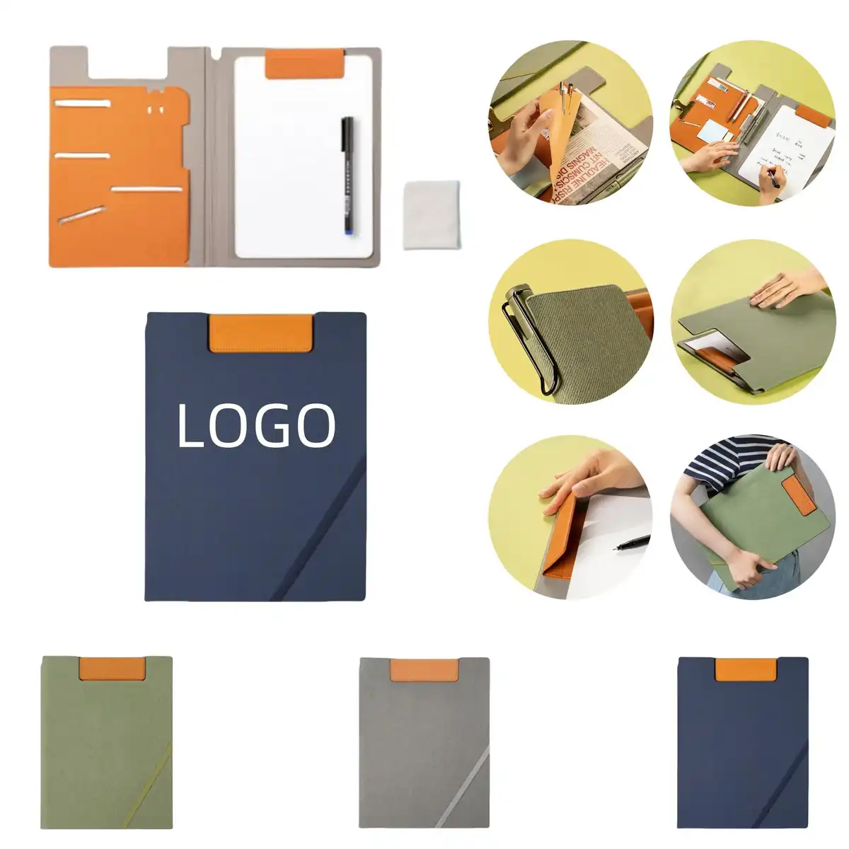 Magnetic Denim Folder with Whiteboard