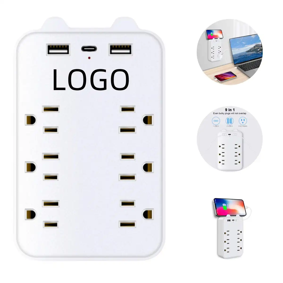 Travel Power Strip with USB Ports
