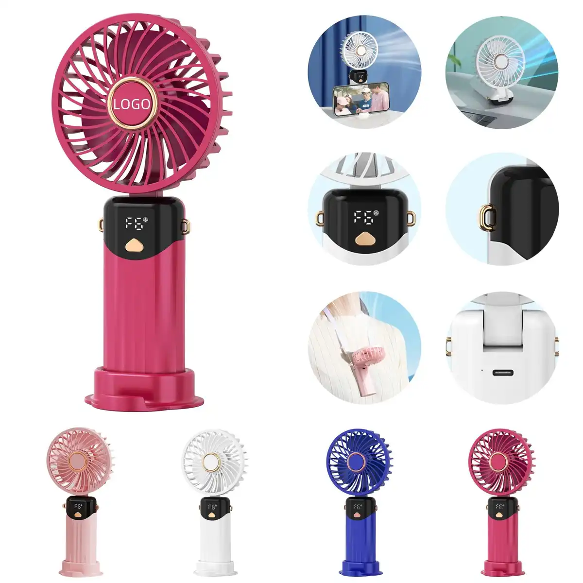 Portable 5000mAh Rechargeable Neck Fan