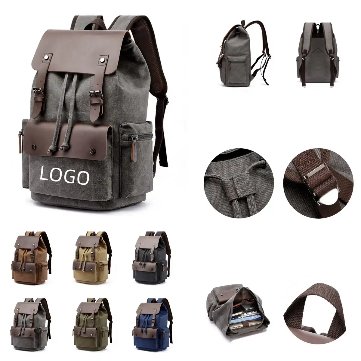Sturdy Canvas Travel Daypack