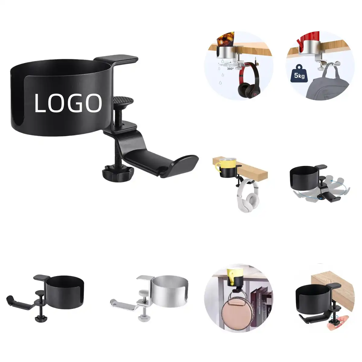 Aluminum Desk Cup Holder