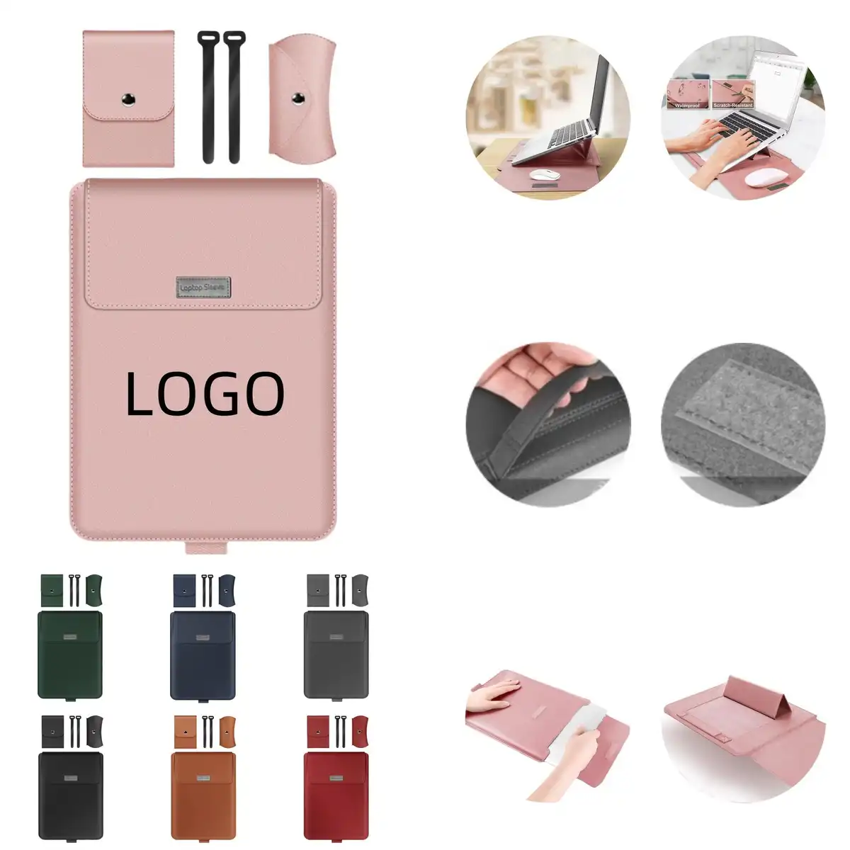 PU Leather Laptop Bag with Magnetic Stand