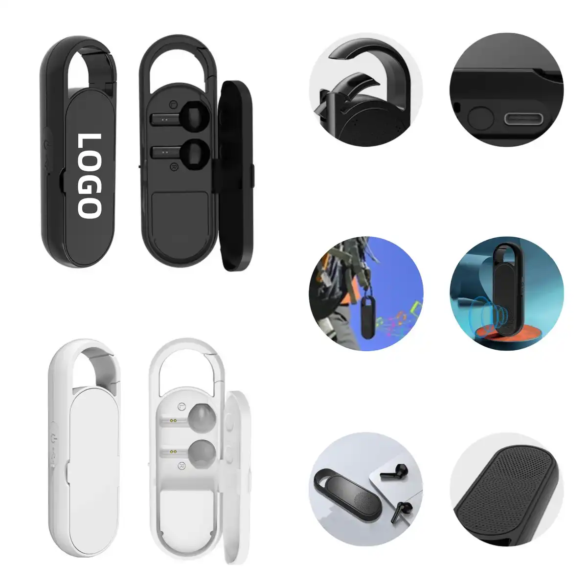 Portable Wireless Speaker Earbuds Combo