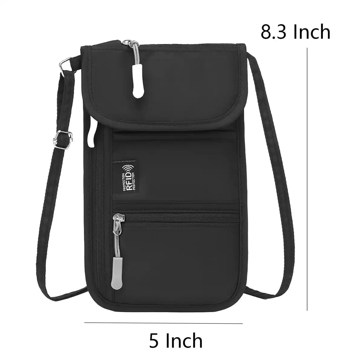 RFID Blocking Travel Wallet Neck Strap product detail view