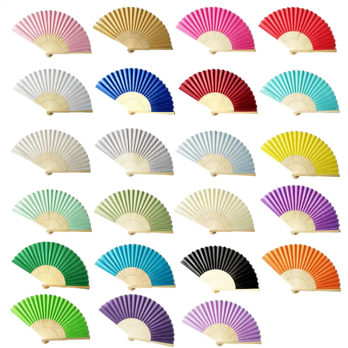 Bamboo Cloth Folding Fan alternate product angle