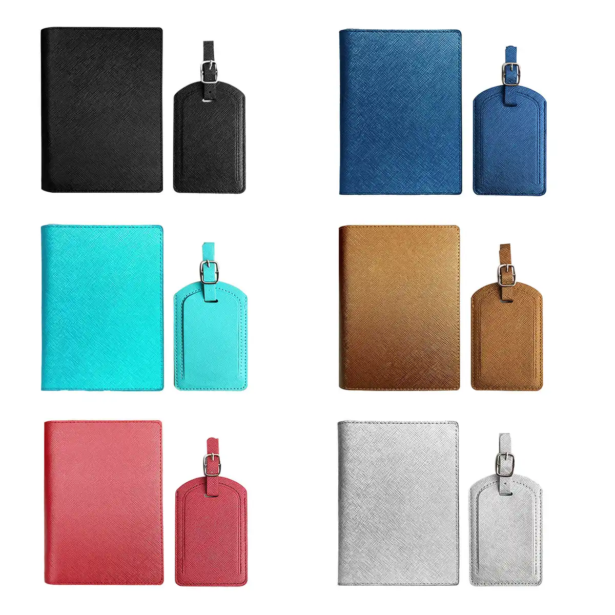 Slim PU Leather Passport Travel Set alternate product angle