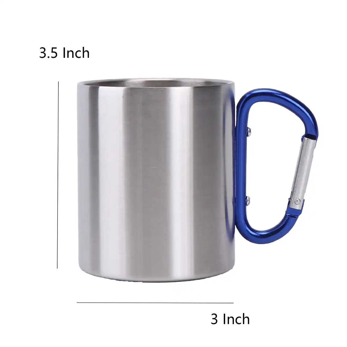 Stainless Steel Camping Cup with Carabiner product detail view