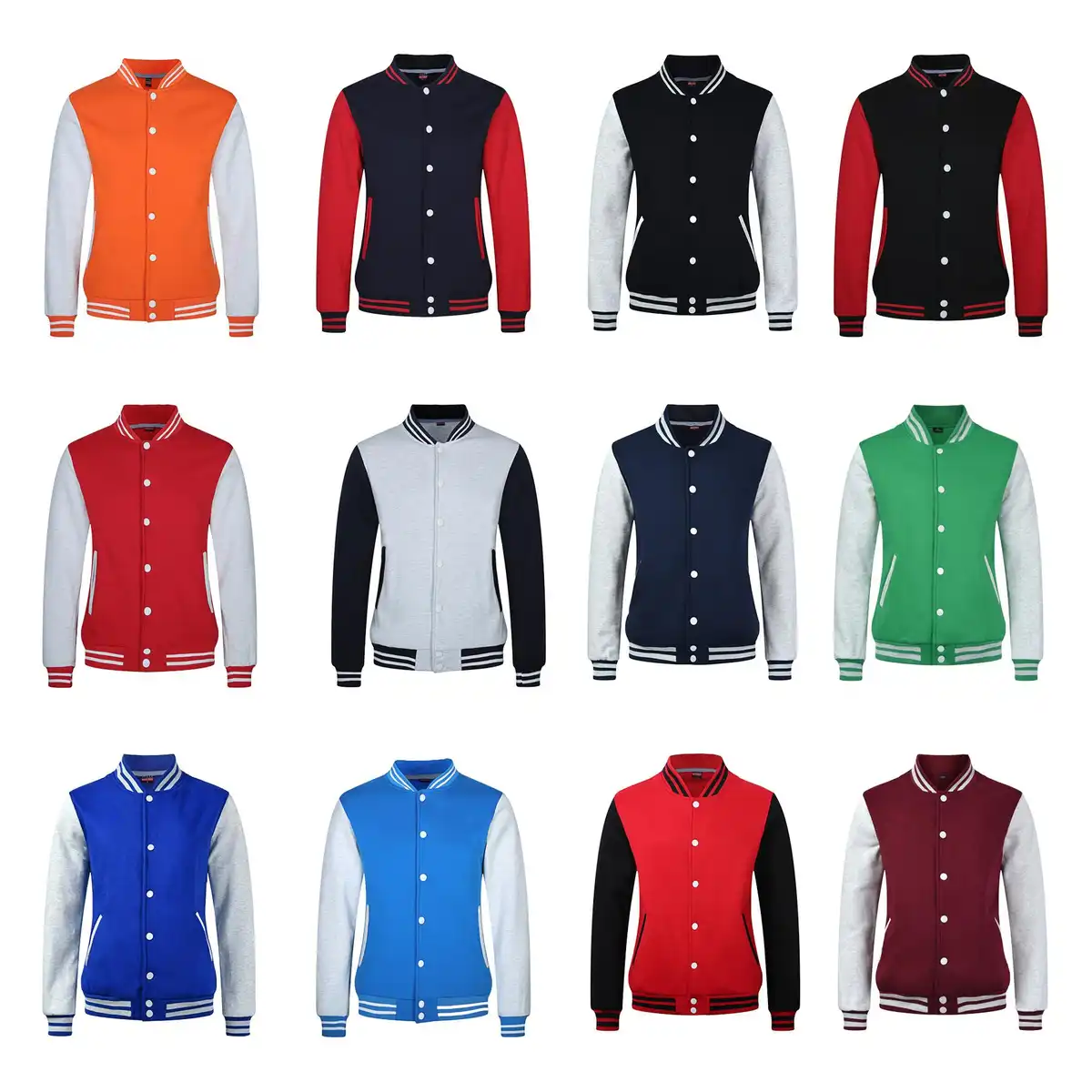 Unisex Mink Fleece Baseball Jacket alternate product angle