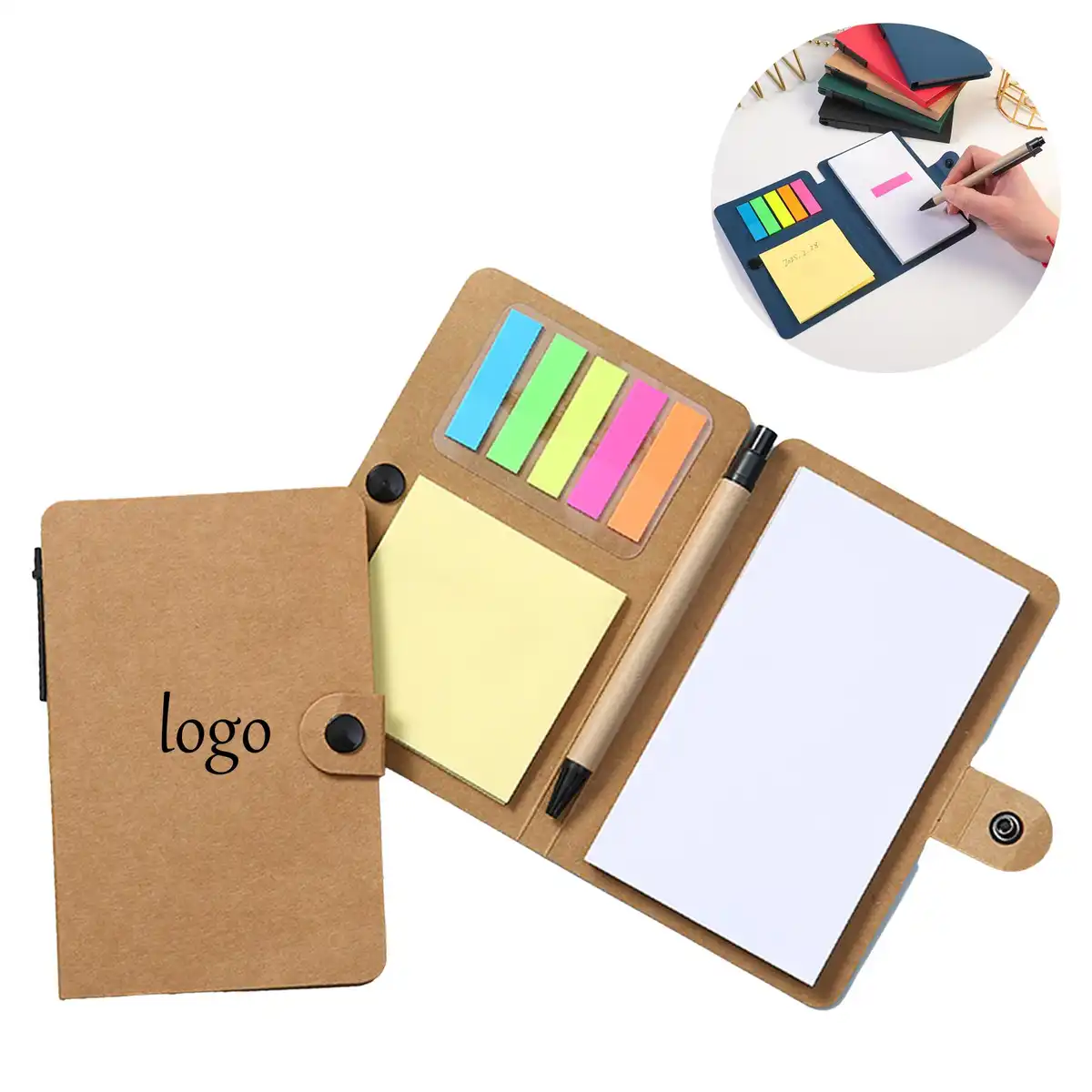 Portable Notepad Pen Holder Kit