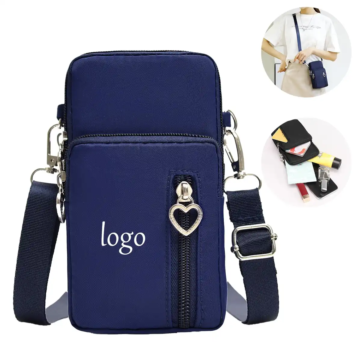 Compact Nylon Crossbody Bag with Pockets