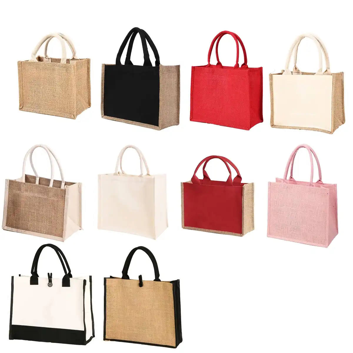Eco Friendly Burlap Tote Bag alternate product angle