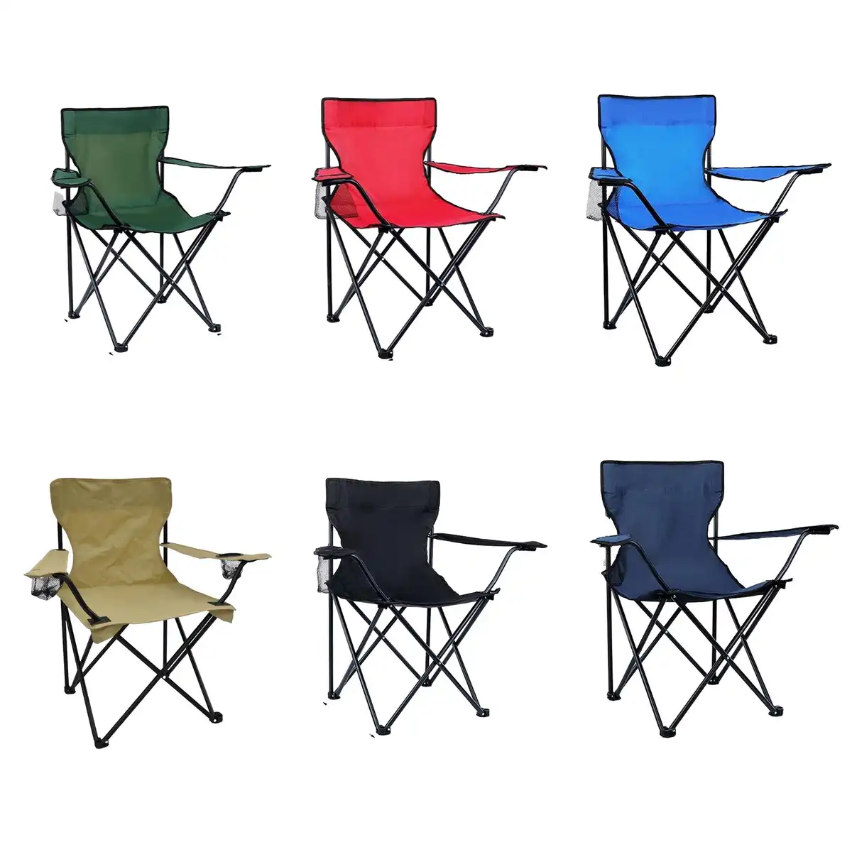 Durable Folding Beach Chair with Cup Holder alternate product angle