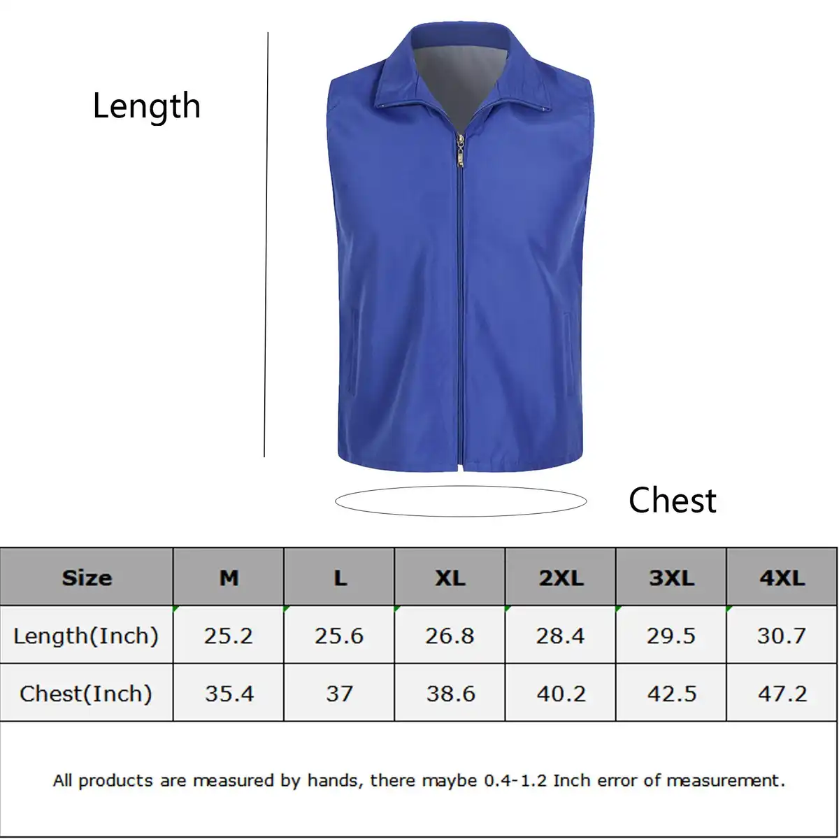 Durable Zipper Volunteer Vest product detail view