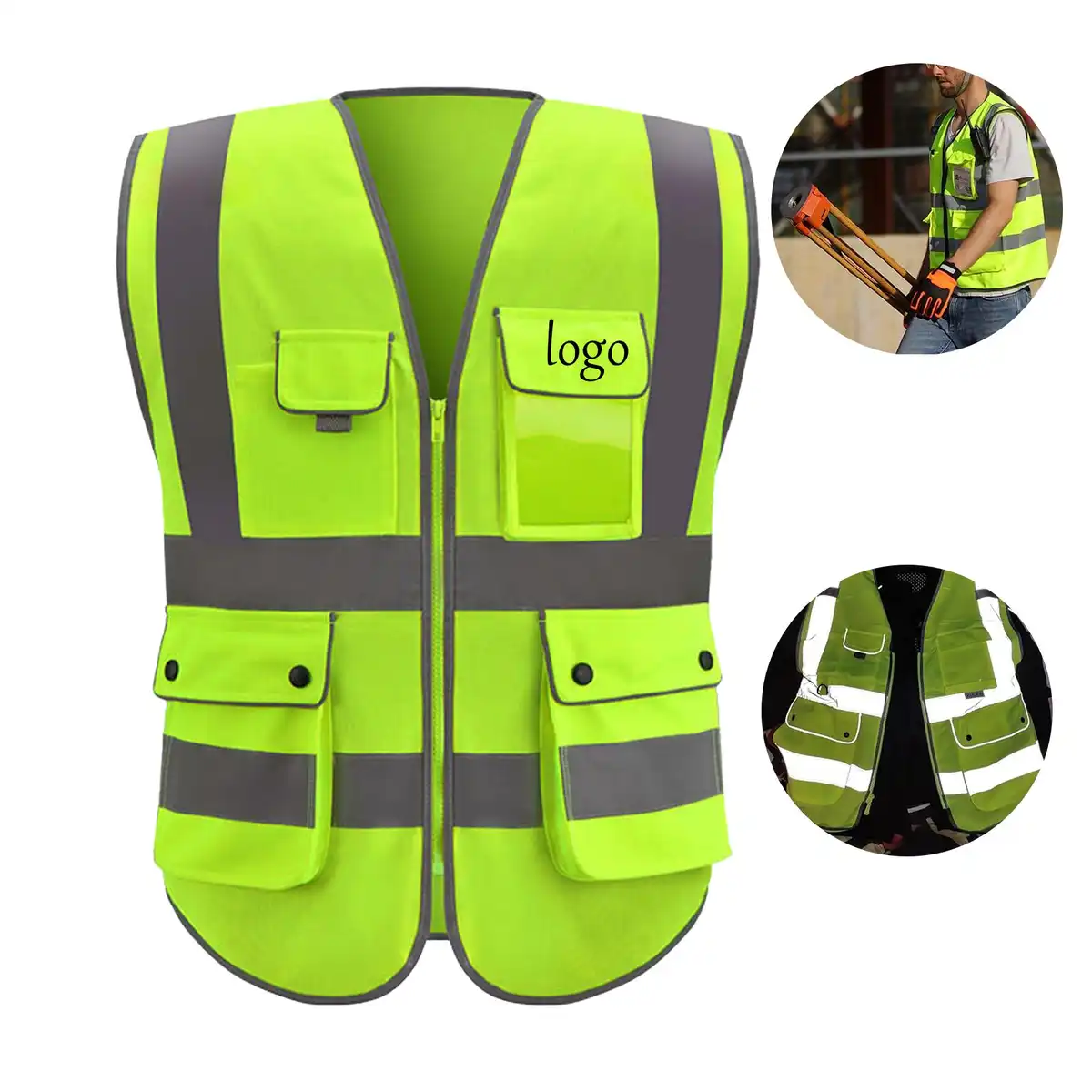 Reflective Safety Vest with Pockets